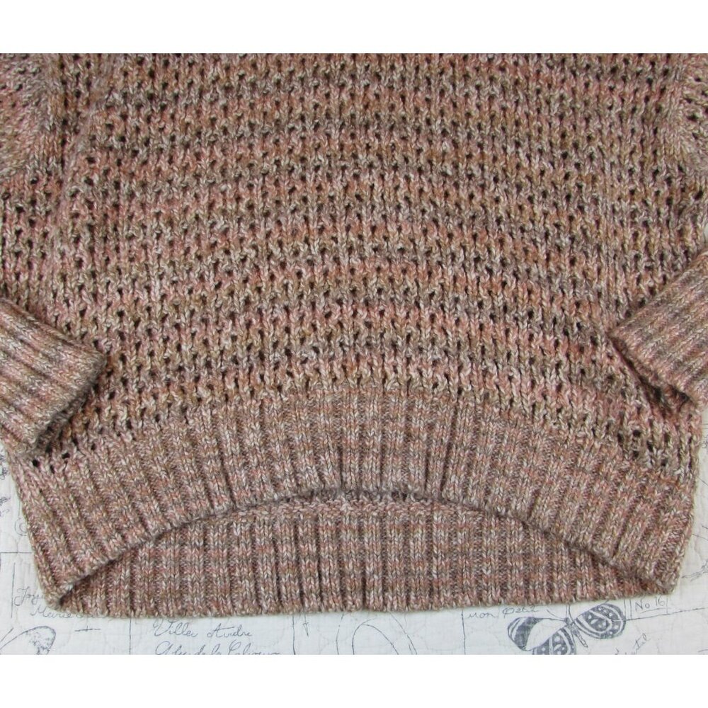 euc Madewell Space Dyed Open Knit Sweater Ginger Crewneck Relaxed Cozy Wool S - Picture 6 of 11